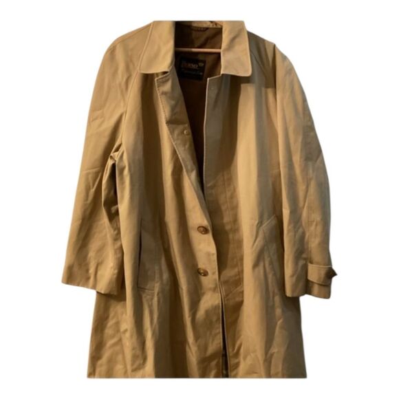 Herno Vintage Tan Trench Coat Classic Timeless Style Outerwear Size L - Picture 1 of 11